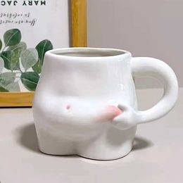 Tumblers 320ml Ceramic Cup Cute Belly Funny Coffee Art Milk Modern Living Room Home Decoration Accessories Creative Mug Gift H240506