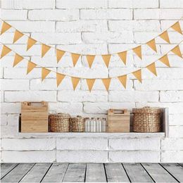 Banner Flags 3M Burlap Triangle Banner Vintage Hessian Bunting Banners Flag for Holiday Birthday Wedding Graduation Decoration Party Supplies
