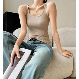 Women's Tanks Spring Summer And Autumn Knitted Threaded Small Suspender Bottoming Suit With Vest Sexy Slim Girl Tube Top