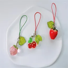 Keychains Cute Fruit Phone Charm-Kawaii Transparent Jelly Aesthetic Gift Accessories Y2k AirPods Strap Strings