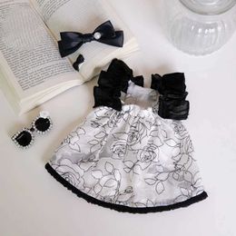 Dog Apparel Chiffon Flower Skirt Pet Cat Teddy INS Fashion Dress Lace Sling Dogs Clothes Costume Accessories H240506