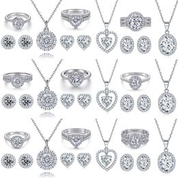 Set di gioielli semplici della moda Diamondia a pressione di gioielli a sterlina sier sier classic pietre colorate set di gioielli da sposa