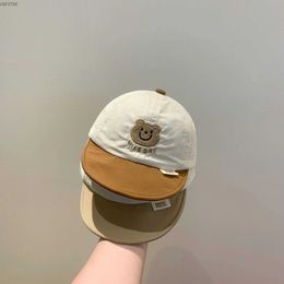 Caps Hats Cute Bear Childrens Baseball Hat New Summer Solid Sunhat Boys and Girls Patch Work Button Toe Hat Childrens Hip Hop Beach Fishing Hat Wx