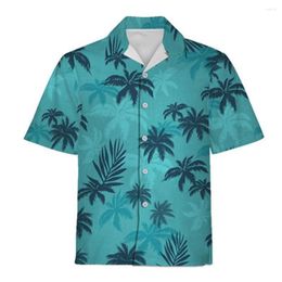 Men's Casual Shirts Summer Fashion Vacation 2024 Color Printed Lapel Short Sleeve Thin Hawaiian Flower Shirt Affordable Cardigan