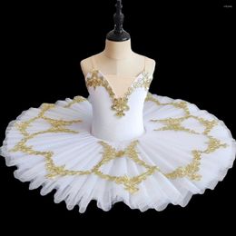 Stage Wear White Girls Ballet Skirt Little Swan Tutu Performance Sequined Kindergarten Agency Costumes