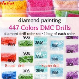 Cushion Wholesale Dmc 447 Colors,can Choose Small Parcel,square/round Diamond Sale,diamond Painting Embroidery Crystal Beads Accessory