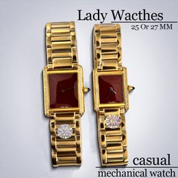 digital watch sport Watch Women luxury gold Watches watches high quality Tank 25 or 27MM Folding buckle Stainless Steel Casual Silver watchstrap movement watch