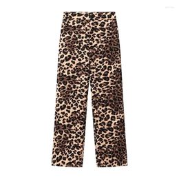 Women's Pants Leopard Print Y2k For Women High Waist Female Casual Trousers 2024 Spring Summer Fashion Lady Streetwear Outfit