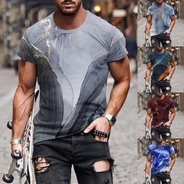 Men's T Shirts Mens Spring And Summer Casual Fashion 3D Printed Round Neck Short Sleeved Shirt High Qualtity Oversized Heavy T-shirt