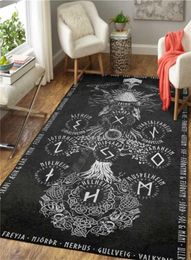 Viking Tattoo 3D Printed Carpet Mat for Living Room Doormat Flannel Print Bedroom Nonslip Floor Rug 04 2112049454903