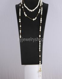 Luxury Fashion VV WEST jewelry Saturn pearl pendant necklace chain long size 18k gold plated 925 sterlling silver women Designer D6817930