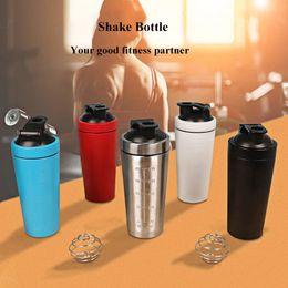 500ML/750ML leak proof sports and fitness protein vibrating bottle 304 stainless steel vibrating cup vacuum mixer outdoor beverage kettle 240429