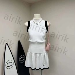 Women's casual dress summer fashion explosion designer brand women's top dress knitted cotton sleeveless solid Colour sexy dress elastic tight mini