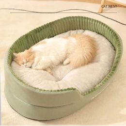 Cat Beds Furniture Thickening Warm Pet Cat Bed Removable Washable Cat Baskets Cushion Mat Square Plush Kennel for Small Medium Dog Sofa Beds