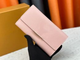 Wallets 2024 new 5 Colours high quality Double zipper Wallets Leather Wallet Holders For Brown flower women Purse Luxury Purses Cross Body
