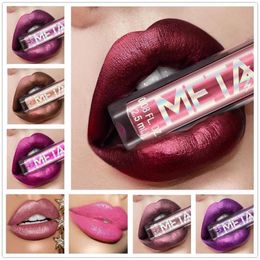 6 Colours Lip Gloss Metal Glitter Lipgloss Makeup Waterproof Lasting Shining Diamond Liquid Lipstick Cosmetics Professional Levre R2177468