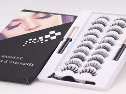 Magnetic Eyelashes Magnetic Liquid Eyeliner Kit with Tweezers 10 Pairs Upgraded 5D Magnetic False Lashes Natural Reusable No Glue 3965709