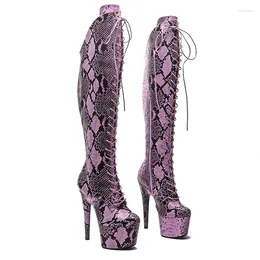Dance Shoes Auman Ale 17CM/7inches PU Upper Sexy Exotic High Heel Platform Party Women Boots Nightclubs Pole 186