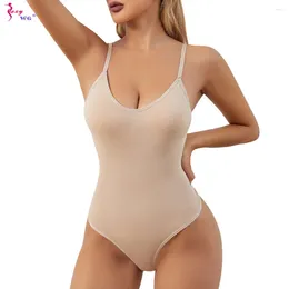 Women's Shapers SEXYWG V Neck Shapewear Bodysuit Women Slimming Body Shaper Flat Belly Seamless Tummy Control Smooth Out