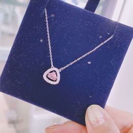 Jewellery Swarovskis Necklace Designer Women Original Quality Luxury Fashion Pendant Beating Heart Pink Droplet Necklace Female Crystal Dynamic Collar Chain