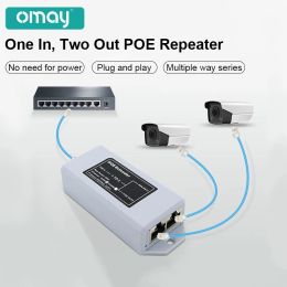 Tools 1to2 Port POE Extender Tools Lightning Protection Function IEEE 802.3af/at Standard 48V for NVR IP Camera POE Extend 100 Metres