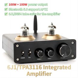 Amplifiers 200W TPA3116 Hifi Sound Amplifier Class D Amp 6J1 Vacuum Tube Amplifier Bluetooth 5.0 Support APTX 2 Channels Integrated Amplify