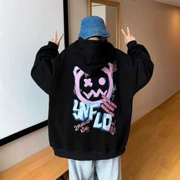 Men's Hoodies Sweatshirts Black mens comics anime hoodies mens sportswear graphics new rock and white hoodies winter novels and high-quality S Q240506