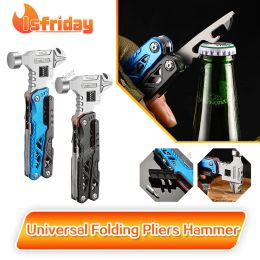 Hammer Multi Functional Wrench Hammer Combination Universal Folding Pliers Outdoor Knife Pliers EDC Tool Adjustable Wrench Hand Tools