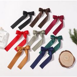 Ribbon Bowknot Hair Claws Clip Hair Clips Solid Bow Hairpin Barrettes for Ponytail Women Hair Accessories Headband