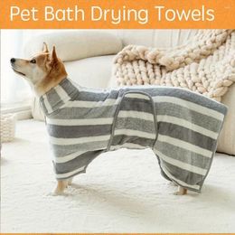 Dog Apparel 1pc Microfiber Body Towel Pet Bath Drying Coral Fleece Water Absorbent Quick-drying Bathrobe
