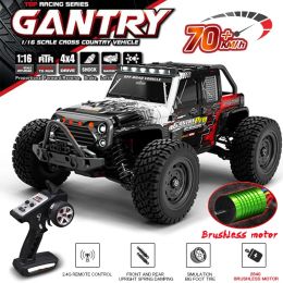 Car 16103PRO 2.4GHz 70KM/H Professional RC Car: Brushless Motor, 1:16 Scale 4WD HighSpeed Offroad Climbing Vehicle Wtith LED Light