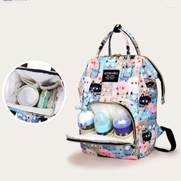 School Bags Cartoon Print Mommy Backpack Large Capacity Baby Bottle Storage Diaper Bag Fashion Women's Maternity