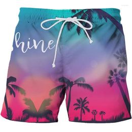 Men's Shorts Hawaii Beach Men Summer Board Casual Holiday Swim Trunks Vintage 3D Print Surf Swimsuit Homme Short Pants