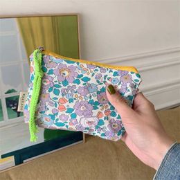 Cosmetic Organiser Korean Fashion Flower Travel Cosmetic Storage Bag Kawaii Wallet Women Makeup Kits Handbags Phone Pencil Case Organiser Pouch Bag Y240503