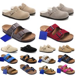 New Designers slippers Arizonas Men Womens Soft Footbed Fur Slides Platform Loafers Trainers Casual shoes suede