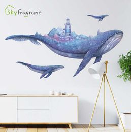 Creative sticker fantasy whale stikers kids ation home selfadhesive bed living room wall decor8071912