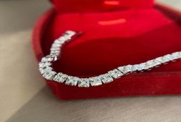 Chain Square Diamond Bracelets For Women Luxury Engagement Wedding gemstone Jewellery 18cm8513365