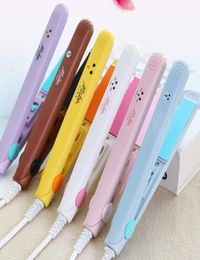 Mini Hair Curler Cartoon Easy Hair Styling Tools Travel Hair Straightening Ceramic Wave Magic Curling Irons Portable Cute Flat Iro2947183