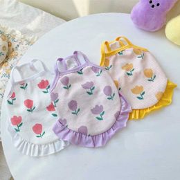 Dog Apparel Pet Tulip Camisole Skirt Little Teddy Bears Small Strap Dress Cat Spring Summer Puppy Clothes Costume H240506