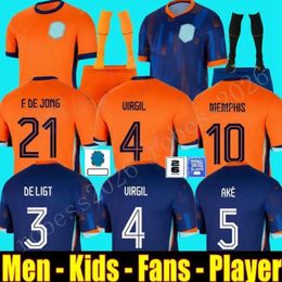 2024 Euro Cup Netherlands Soccer Jerseys MEMPHIS DE JONG VIRGIL DE LIGT GAKPO DUMFRIES BERGVIJN KLAASSEN Fans Player Football Shirt Men Kids Kits 24 25 Home Away adult