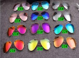 MOQ10PCS summer men Dazzle colour Sunglasses outdoors Fashion women driving Sunglasses GLASS LENS 31colors NO BOX 1400710