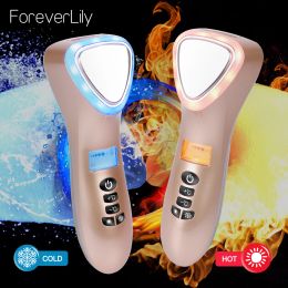Instrument Hot Cold Hammer Ultrasonic Cryotherapy Led Photon Shrink Pores Facial Lifting Vibration Massager Ultrasound Eye Skin Care Device