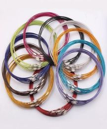 100pcslot Mix Colour 18inch Stainless Steel Necklace Cord Wire For DIY Craft Jewellery Findings Components W72416187