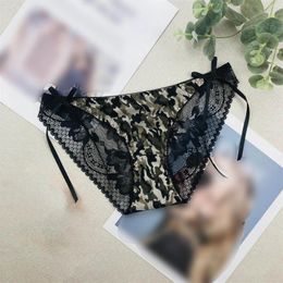 Women's Panties 2024 Sexy Lace Patchwork For Women Low Waist Breathable Underpants Ladies Comfortable Bow Printed Lingerie Briefs