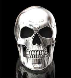 New Gothic high detail 316L stainless steel glossy skull ring men039s punk party Jewellery size 6131138942