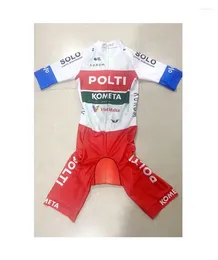 Racing Sets LASER CUT Skinsuit 2024 POLTI KOMETA TEAM Bodysuit SHORT Cycling Jersey Bike Bicycle Clothing Maillot Ropa Ciclismo