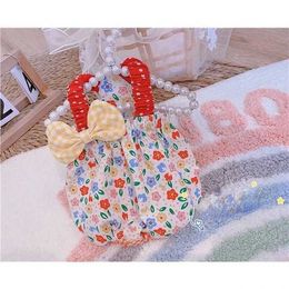 Dog Apparel Ins Pet Clothes Sling Dress Floral Bubble Skirt Bow Pumpkin Princess Party Costume Birthday Gift Luxury H240506
