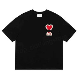 s T-Shirts 2024 Mens and Womens T-shirts Summer Fashion Brand Casual Loose High Quality Cotton Heart Print Luxury ClothHot Sale 22 J240506