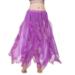 Stage Wear Sparkling Belly Dancing Skirt Women Chiffon Spanish Shiny Tassels Long Show Costumes Dance Accessories