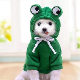 Dog Apparel Cute Green Hoodie Clothes Costume Fleece Sweater For Dogs Puppy Coat Warm Clothe